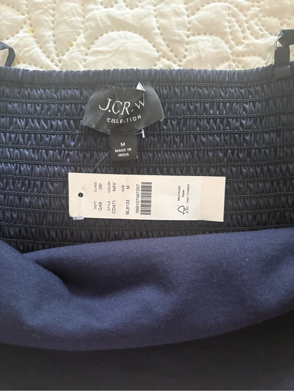 J. Crew Collection Sequin Navy Spaghetti Strap Crop Top - Women